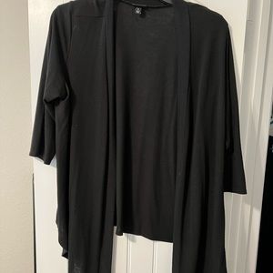 TORRID SIZE 1 FRONT-DRAPE BLACK CARDIGAN